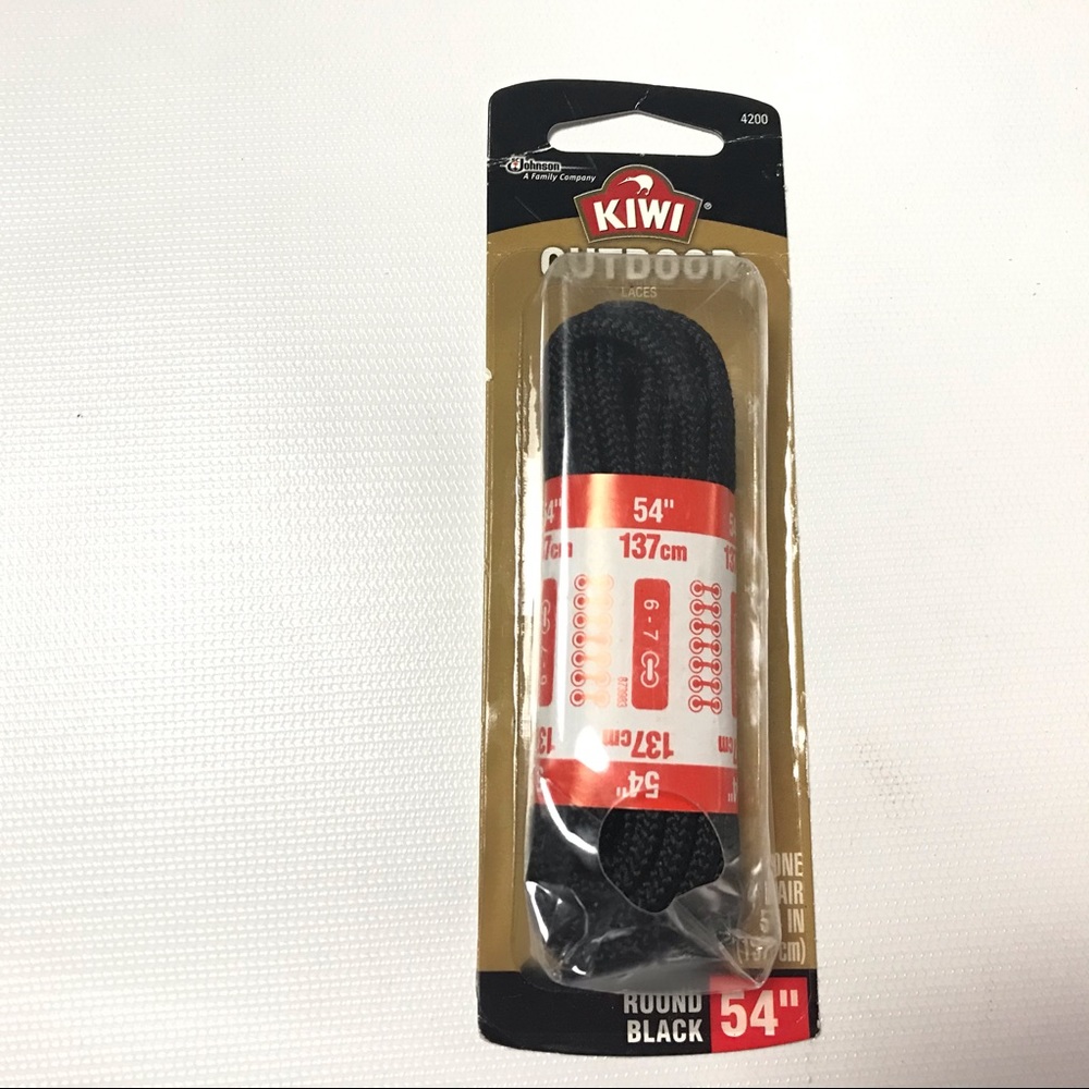Kiwi Outdoor 54 in. Shoe Laces Black  Round Boot
